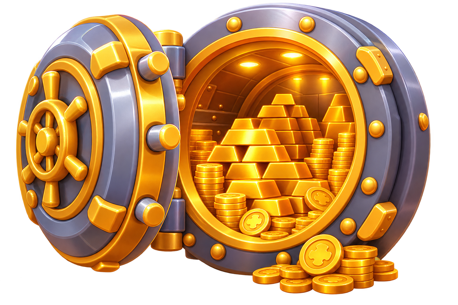 Open Golden Treasure Vault